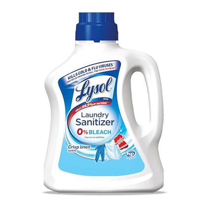 Lysol Disinfectant Laundry Sanitizer & Scent Booster, Laundry Detergent Additive, Color Safe Bleach Alternative, Laundry Odor Eliminator, Kills Bacteria & Viruses, Crisp Linen Scent, 90 Fl Oz