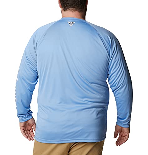 Columbia Men's Terminal Tackle Long Sleeve Fishing Shirt, White Cap/White Logo, XX-Large