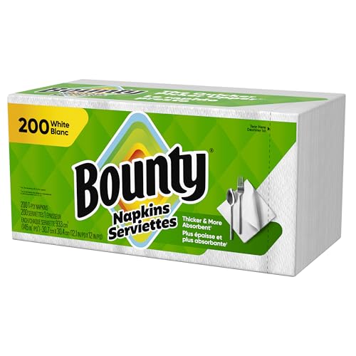 Bounty Quilted Napkins 1-Ply 12 1/10 x 12 White 200/Pack (96595PK)