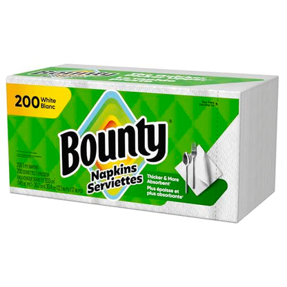 Bounty Quilted Napkins 1-Ply 12 1/10 x 12 White 200/Pack (96595PK)