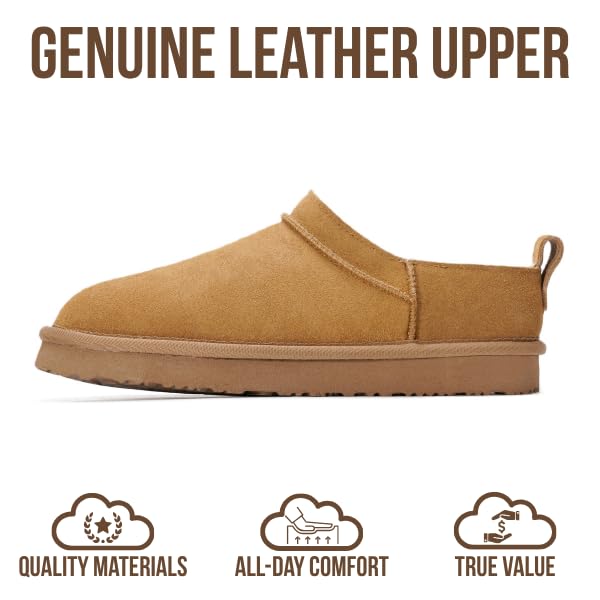 Project Cloud 100% Genuine Leather Micro Boots for Women – Water Resistant Womens Boots with Memory Foam Insole – Slip On Fall Shoes for Women 2025 for All-Day Comfort (HIPSTER,CHSTNUTSDE,8)