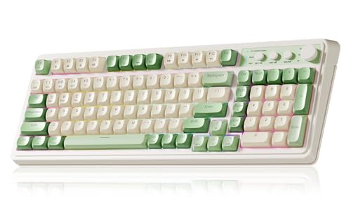 AULA S99 Gaming Keyboard, Wireless Green Creamy Computer Keyboards