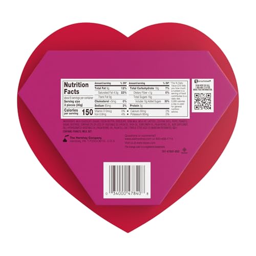 REESE'S Chocolate Peanut Butter Creme Hearts, Valentine's Candy Gift Box, 6.5 oz