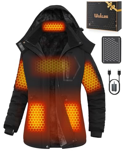 Women Heated Jacket Battery Pack Included Waterproof Ski Snow Coat Camping Essentials Gear Gifts Accessories Supplies Heater Gadgets Car Must Haves Stuff Equipment Cool 2025 Truck Winter Items Unique