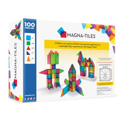 MAGNA-TILES Classic 100-Piece Magnetic Construction Set, The ORIGINAL Magnetic Building Brand