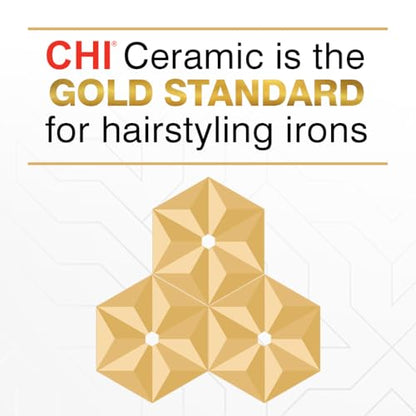 CHI Original Ceramic Flat Iron, Hair Straightener For A Smooth Finish, Floating Plates, Quick Heat Up, Analog On/Off Switch, 1" Styling Tool, Black