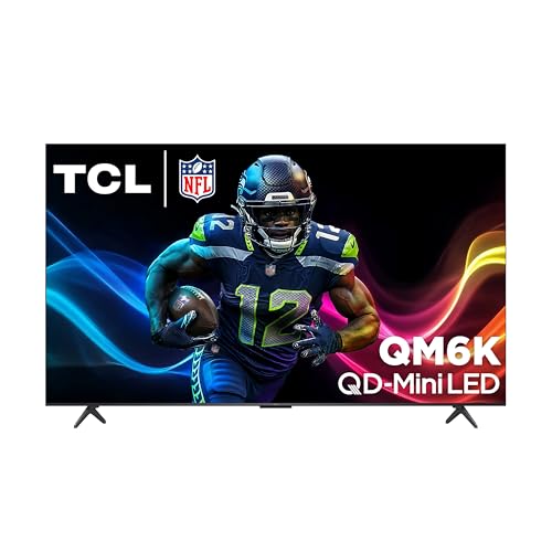 TCL 75-Inch QM6K QLED 4K Smart QD-Mini LED TV with Google TV (75QM6K, 2025 Model) Dolby Vision IQ, Dolby Atmos, HDR, Game Accelerator up to 288Hz, Voice Remote, Works with Alexa, Streaming Television
