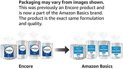Amazon Basics Ultra Paper Plates, 10.06 Inch, Disposable, 372 Count (2 pack of 186), (Previously Encore)