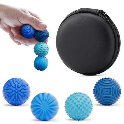 Silicone Magnetic Balls Fidget Toys for Adults & Teens,4PCS Stress Relief Sensory Toys for Autism ADHD Anxiety,Fun Textures Gadgets,Office Desk Toy,Stocking Stuffers for Men Women Teen Gifts