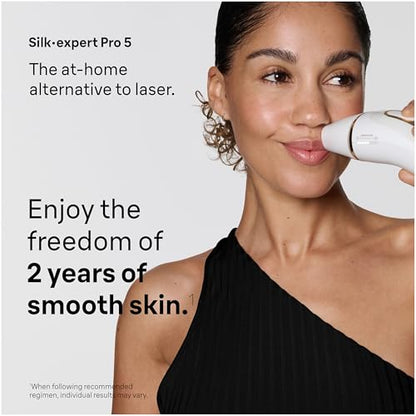 Braun IPL, Silk·Expert Pro 5, IPL Hair Removal for Women and Men, Permanent Laser Hair Reduction At-Home, 2 Heads, Pouch, IPL5137