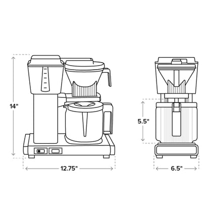 Moccamaster 53948 KBGV Select 10-Cup Coffee Maker, Matte Black, 40 ounce, 1.25l