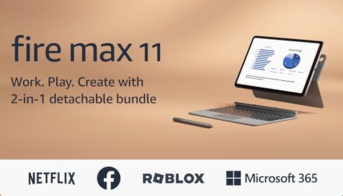 Amazon Fire Max 11 tablet productivity bundle with Keyboard Case, Stylus Pen, octa-core processor, 4 GB RAM to do more throughout your day, 64 GB, Gray