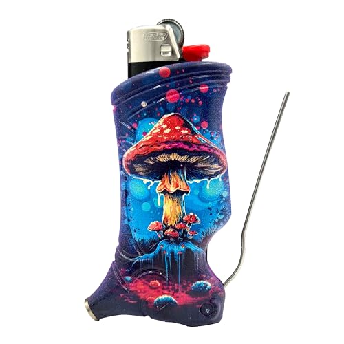 Toker Poker - Bic Lighter Case Multi Tool, Toad Stool Design, All Inclusive Tool for Camping and Other