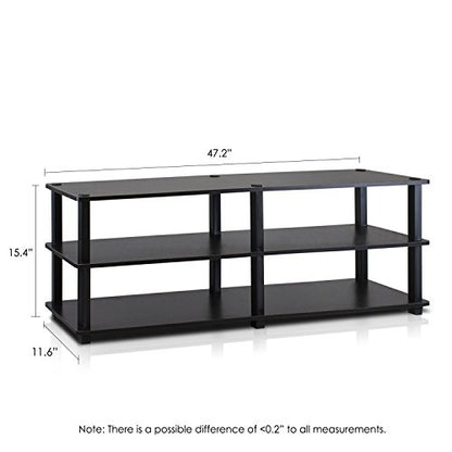 Furinno 14038EX/BK TST No Tools 3-Tier Wide Shoe Storage Rack, Espresso/Black