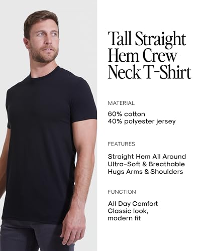 True Classic Mens T-Shirts – Short Sleeve Crew Neck T Shirts for Man, Cotton Blend Plain Novelty Men's T-Shirts, Pack of 6, Variety, XL
