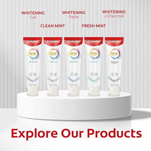 Colgate Total Plaque Pro Release Whitening Toothpaste Pack, Whitening Fluoride Toothpaste, Fights Plaque, Bad Breath, Tartar Buildup, and Helps Protect Teeth from Sensitivity, 2 Pack, 3.0 oz