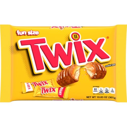 TWIX Fun Size Caramel Cookie Milk Chocolate Bars Individually Wrapped Easter Basket Egg Stuffers Easter Candy, 10.83 Oz Bag