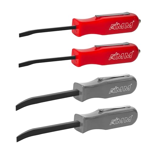 AMM 4 PCS Pocket Pry Bar Set, Mini Pry Bar with Magnet Top and Pocket Clip, 4.5" Small Pry Bar for Home Office, Car Repair Gadgets, Electronics and Mechanics Repair