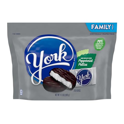 YORK Dark Chocolate Peppermint Patties, Candy Family Pack, 17.3 oz