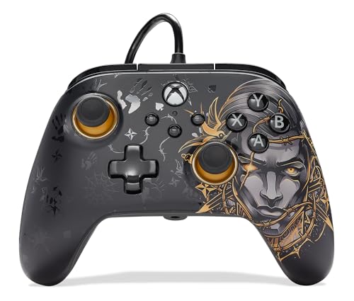 PowerA Advantage Wired Controller for Xbox Series X|S and Windows 10/11 – Fortnite Midas, gamepad, wired video game controller, gaming controller, USB-C, Works with Xbox One, Officially Licensed, Bonus Virtual Item Included.