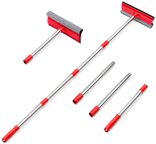 DSV Professional Squeegee for Window Cleaning with Long 55" Extension Handle, Window Cleaning Kit, 2-in-1 Window Squeegee, Car Window Cleaner Tool, Window Cleaner for High Outdoor Windows