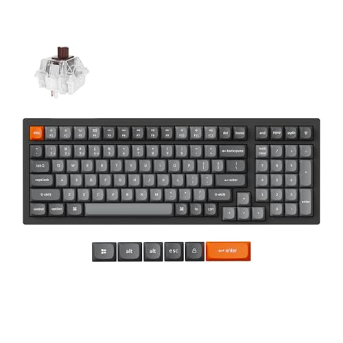 Keychron K4 Max Wireless/Wired Mechanical Keyboard, 96% Layout QMK 2.4 GHz Bluetooth Connection, Non-Shine Through PBT Keycaps White Backlit Compatible with Mac Windows Linux