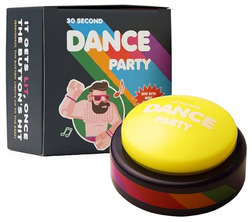 30 Second Dance Party Button - Funny Light & Sound Toy for Kids & Adults