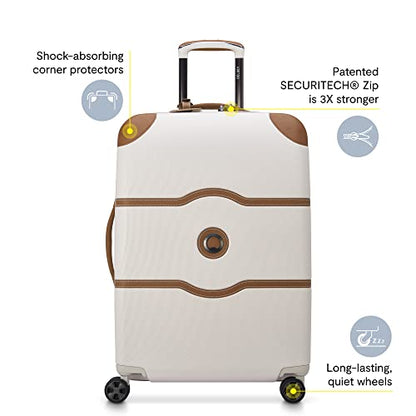 DELSEY PARIS Chatelet Air 2.0 Hardside Luggage with Spinner Wheels, Chocolate Brown, Checked-Large 28 Inch