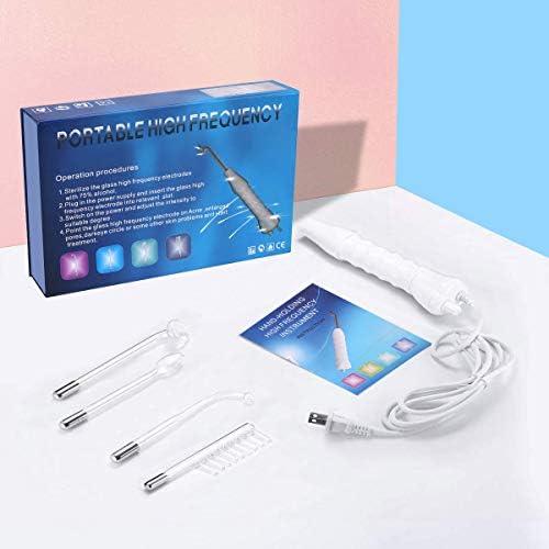 Portable Beauty Tool with 4 Red Glass Wand, Personal Skin Care Kit for Home Use