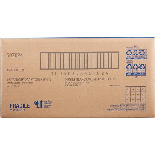 Brita Water Pitcher, Everyday Elite Filter, Removes 99% of Lead, Includes 1 Filter, 10-Cup Capacity, White