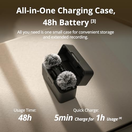DJI Mic Mini (2 TX + 1 RX + Charging Case), Ultralight, Detail-Rich Audio
