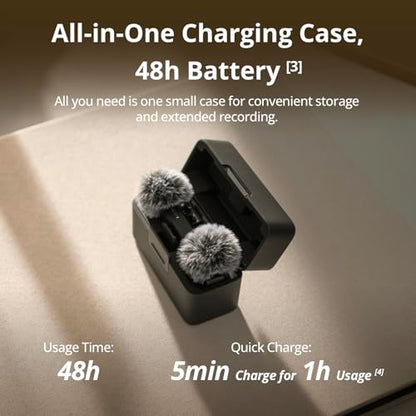 DJI Mic Mini (2 TX + 1 RX + Charging Case), Ultralight, Detail-Rich Audio