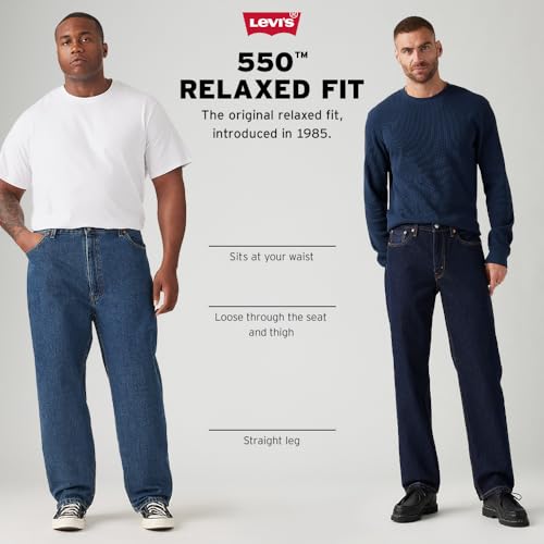 Levi's Men's 550 Relaxed Fit Jeans (Also Available in Big & Tall), Dark Stonewash, 38W x 36L