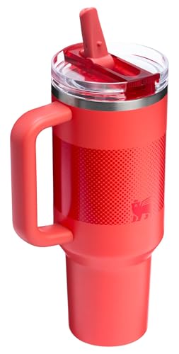 Stanley Quencher ProTour Flip Straw Tumbler with Leakproof Lid 40 oz | Built-In Straw and Handle | Cup Holder Compatible for Travel | Insulated Stainless Steel Cup | BPA-Free | Hot Coral Fade