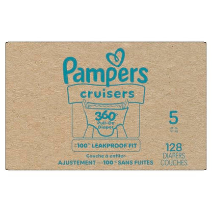 Pampers Diapers - Cruisers 360 - Size 5, 128 Count, Babyproof up to 100% Leakproof Pull-On Diaper