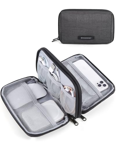 BAGSMART Electronics Travel Organizer for Cords, Zipper Pouch, Black