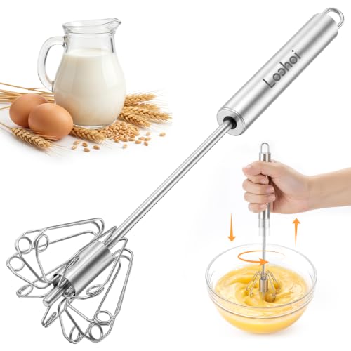 Upgraded Stainless Steel Semi-Automatic Whisk, 10 inch