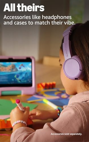 Amazon Fire HD 8 Kids tablet (newest model), ages 3-7. With bright 8" HD screen. Includes ad-free and exclusive content, parental controls and 13-hr battery, 32GB, Grape