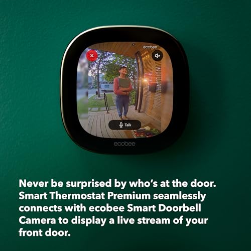 ecobee Smart Thermostat Premium with Smart Sensor and Air Quality Monitor - Programmable Wifi Thermostat - Works with Siri, Alexa, Google Assistant