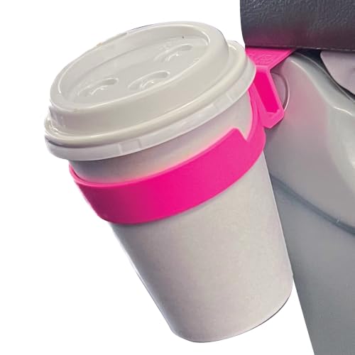 FLYGA Airplane Cup/Phone Holder Travel Accessory (Pink) Must Have Airplane Travel Essential Accessory for Flying Travel Gift Ideas
