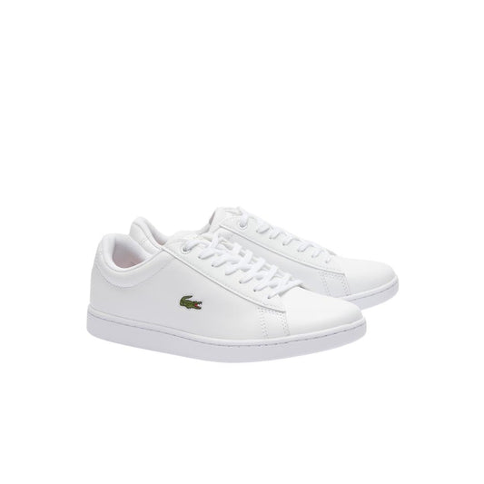 Lacoste Womens Hydez Leather, White/Gold, 7