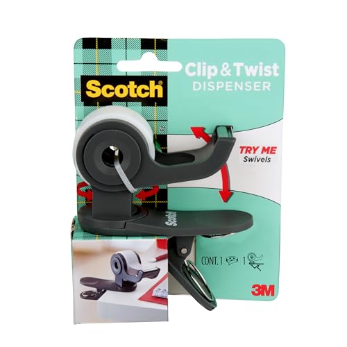 Scotch Desktop Tape Dispenser, 1 Dispenser | Great for Gift Wrapping, C19-CLIP-CCW