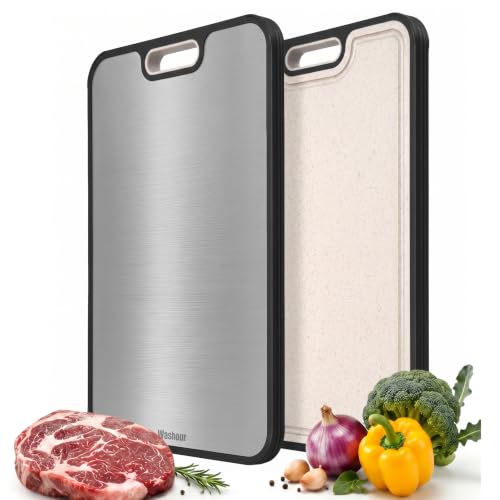 Washour Non Toxic Titanium Cutting Board for Kitchen, Food Grade Titanium Cutting Boards 2 in 1 Double Sides, Non Slip Cutting Mat 15" x 10"