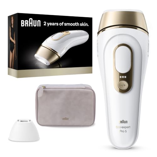 Braun IPL, Silk·Expert Pro 5, IPL Hair Removal for Women and Men, Permanent Laser Hair Reduction At-Home, 2 Heads, Pouch, IPL5137