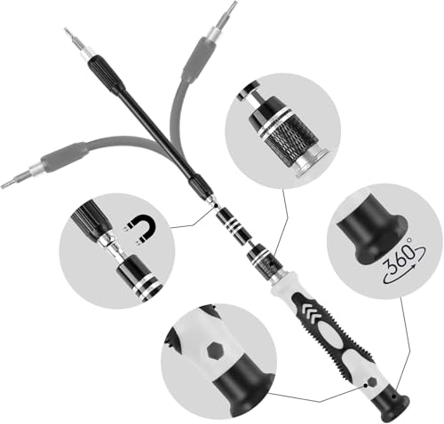 115-in-1 Precision Screwdriver Set, Electronics Repair Tool Kit Micro Magnetic Bit with Flexible Shaft for Phone, Mac, Computer, Watch, Console, Doorbell, Electronic, Tools Gift