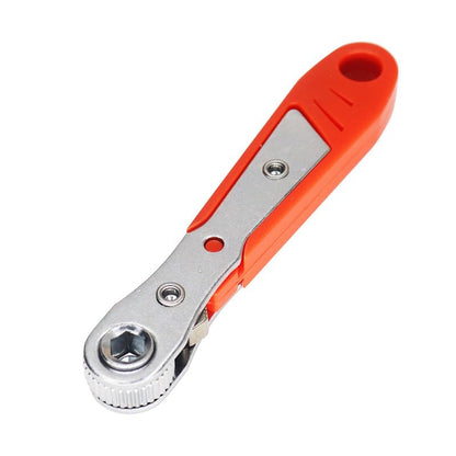1PC Red Steel Multifunctional Tool: Screwdriver with Ratchet, Wrench, Bender, Crosshead Cover, Narrow Space Compatible, Red