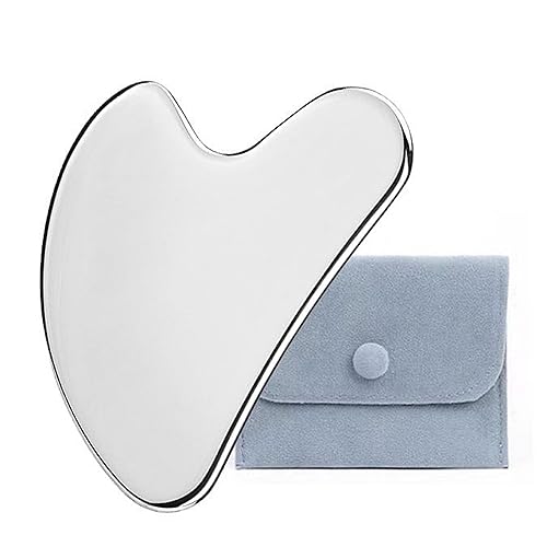 TelKeen Metal Gua Sha Facial Tools, Stainless Steel Gua Sha Tools for Face, Body Skin Care, SPA Acupuncture, Anti-Aging & Wrinkles