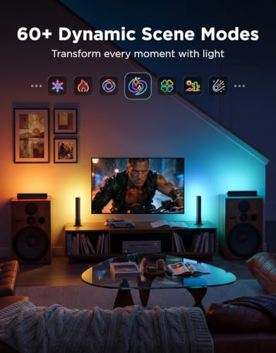 Govee Smart Light Bar, RGBICWW TV Lights for Living Room, Gaming, Black | Compatible with SmartThings, Matter, Alexa, LED Light Bar with Scene and Music Modes for Living Room, Gaming, PC, App Control