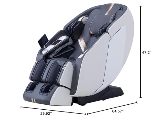 MassaMAX 4D Massage Chair - 2025 Full Body Massage Chair with Zero Gravity, Extended Footrest, SL Track, Yoga Stretch, Foot Rollers, and Heating Comfort with Mat & Cover (White)