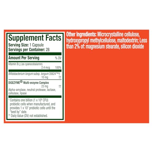 Align Probiotic Bloating Relief + Food Digestion, Probiotics for Women and Men, Promotes Digestive Health and Helps Support the Metabolism of Food*, 28 Capsules (Packaging May Vary)